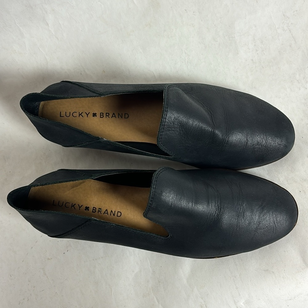 Lucky Brand Womens Cahill Flats Loafers Slip On Black Leather - Picture 8 of 15